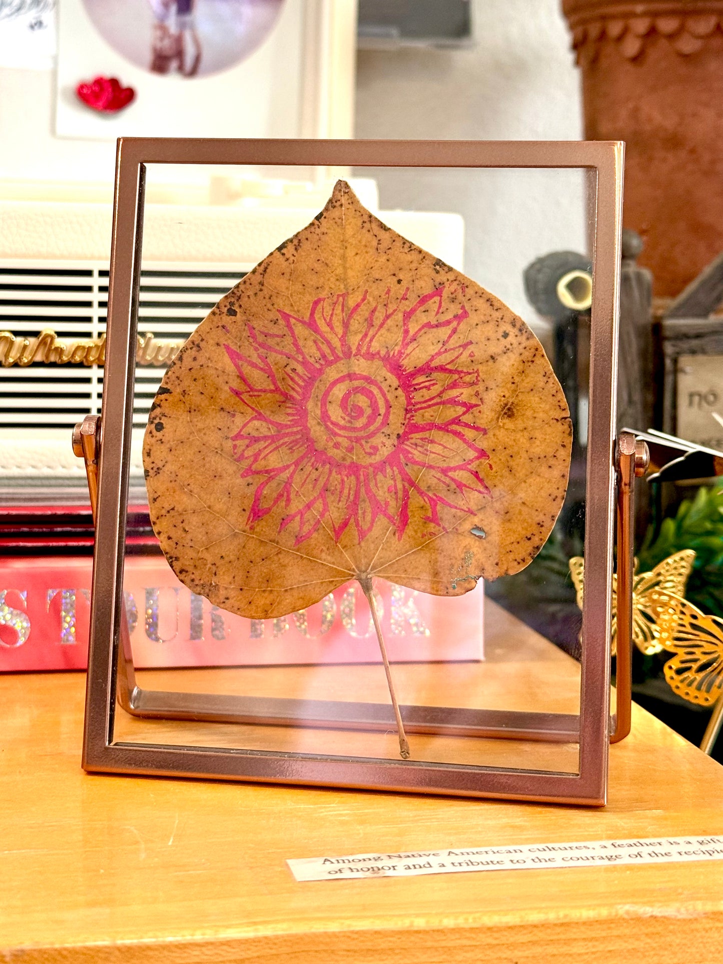 Gratitude in Pink - Original Leafling Block Print