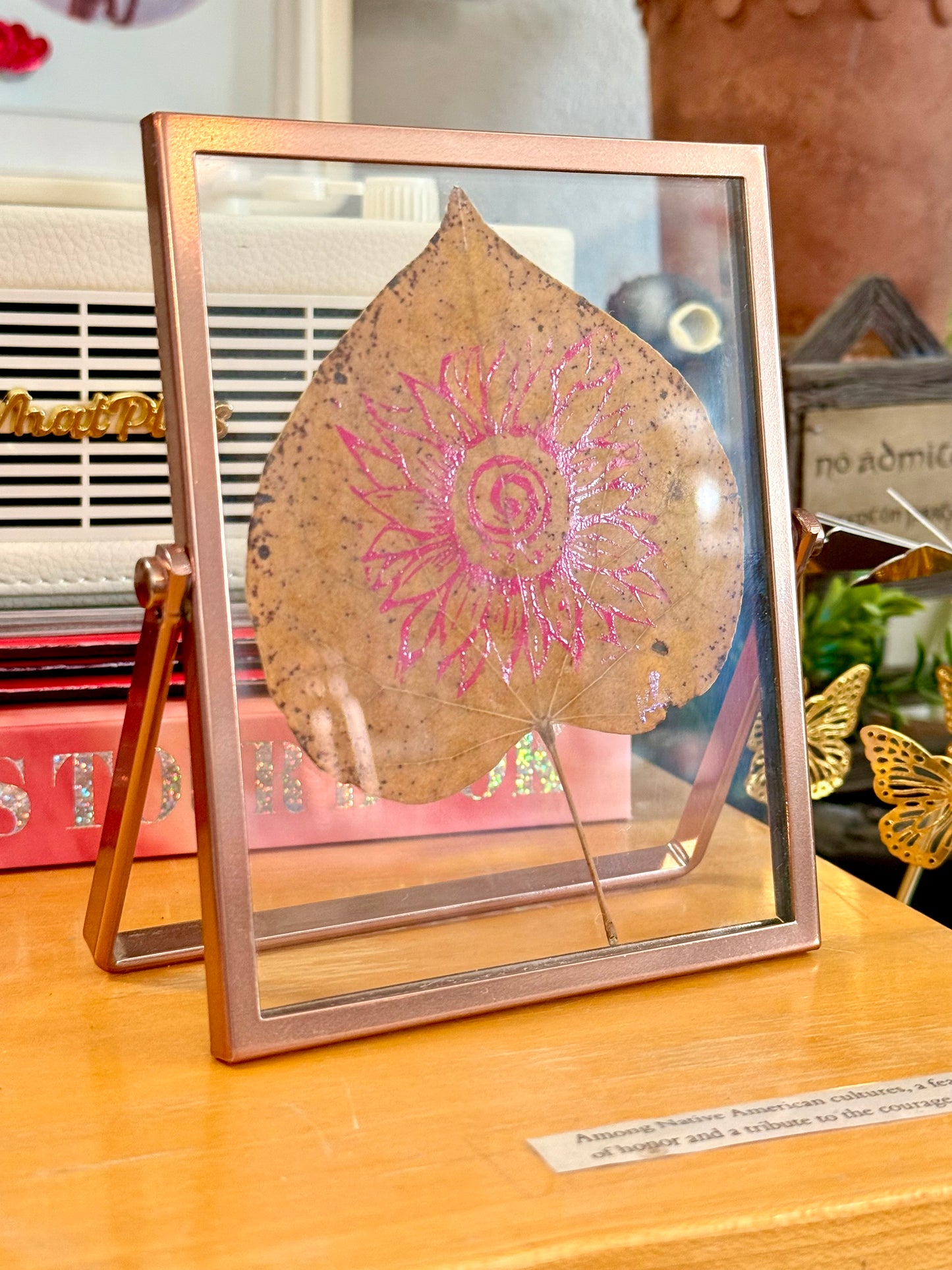 Gratitude in Pink - Original Leafling Block Print