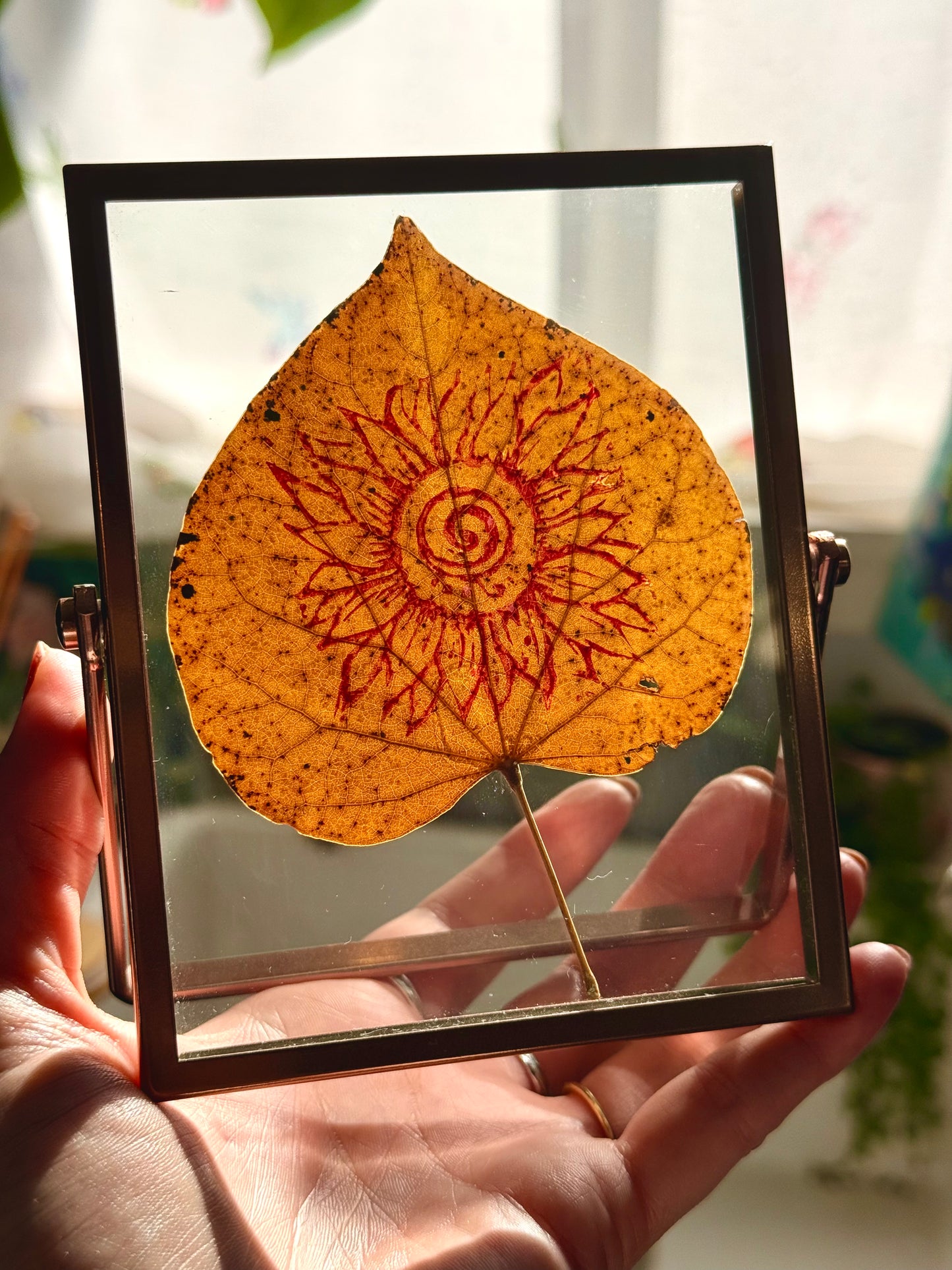 Gratitude in Pink - Original Leafling Block Print