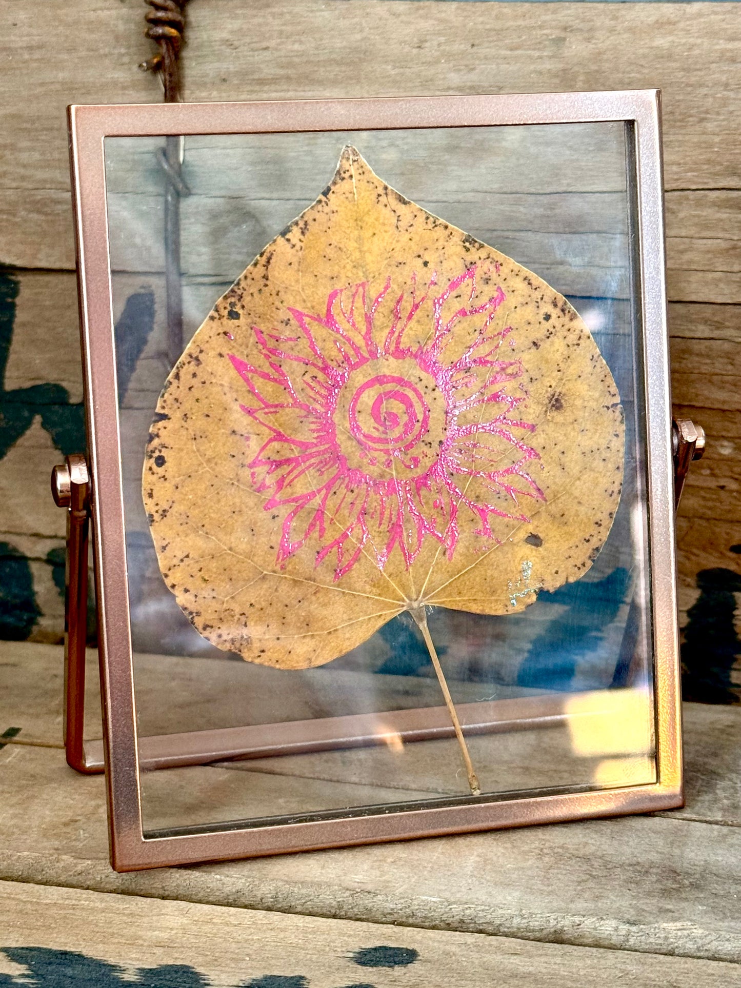 Gratitude in Pink - Original Leafling Block Print