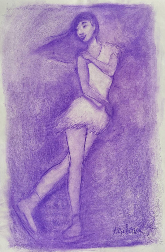 Ice Dancer in Purple Pastel - Original Artwork