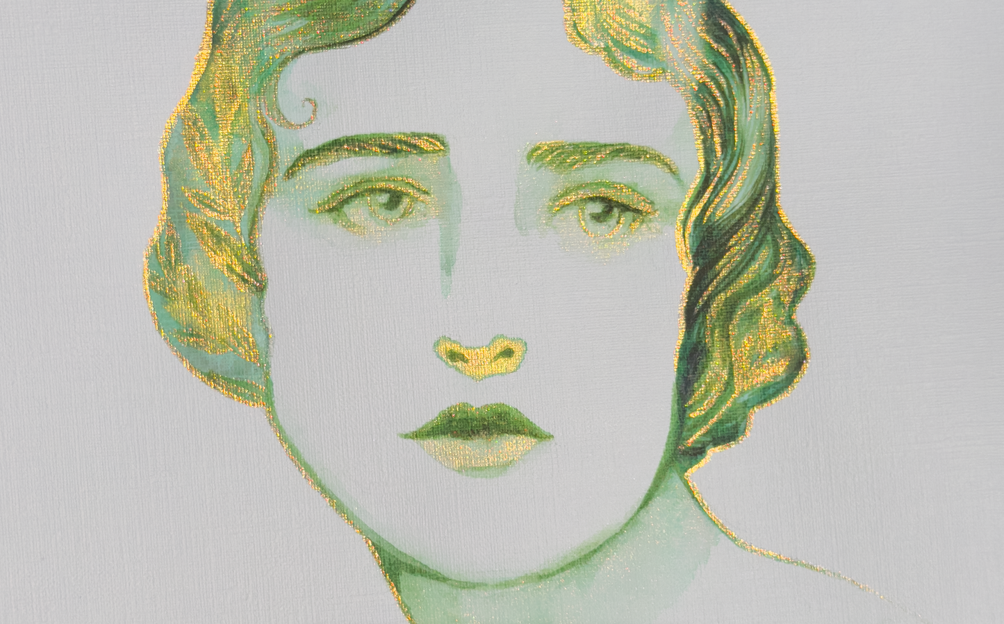 Lady in Emerald Original Artwork 11"x14"